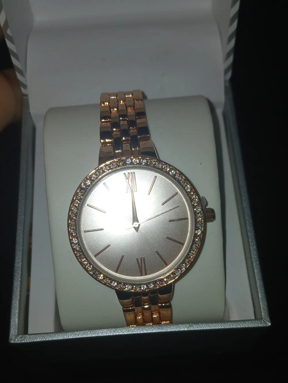 Classic Rose Gold Crystal Women's Bracelet Watch